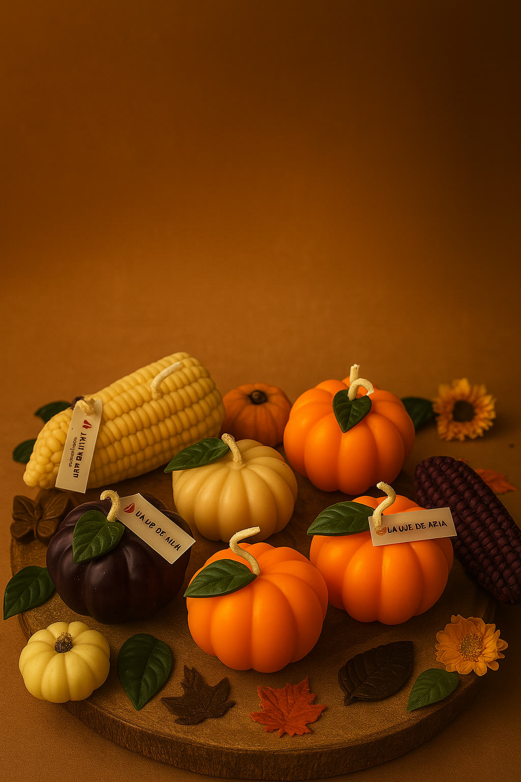 🎃 Canasta de Gratitud - Set de 6 Calabazas Pumpkin Spice 🍂