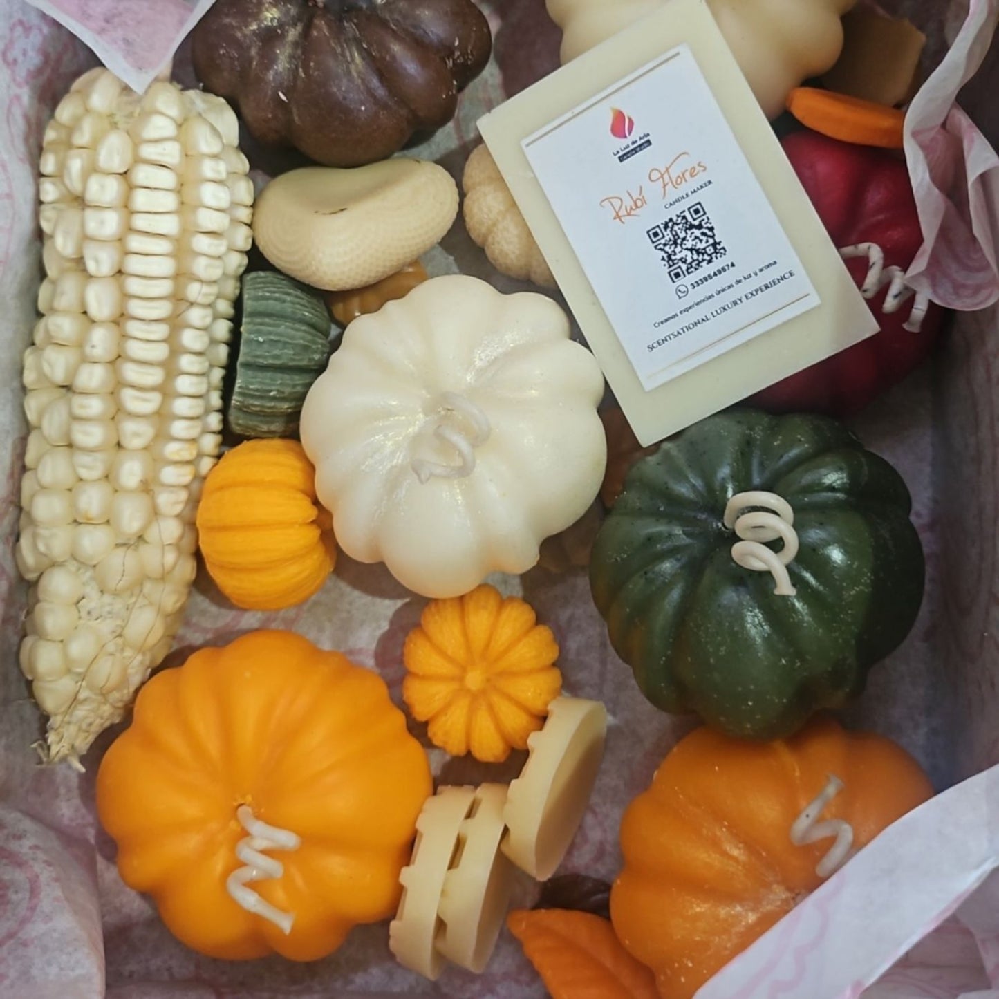 🎃 Canasta de Gratitud - Set de 6 Calabazas Pumpkin Spice 🍂