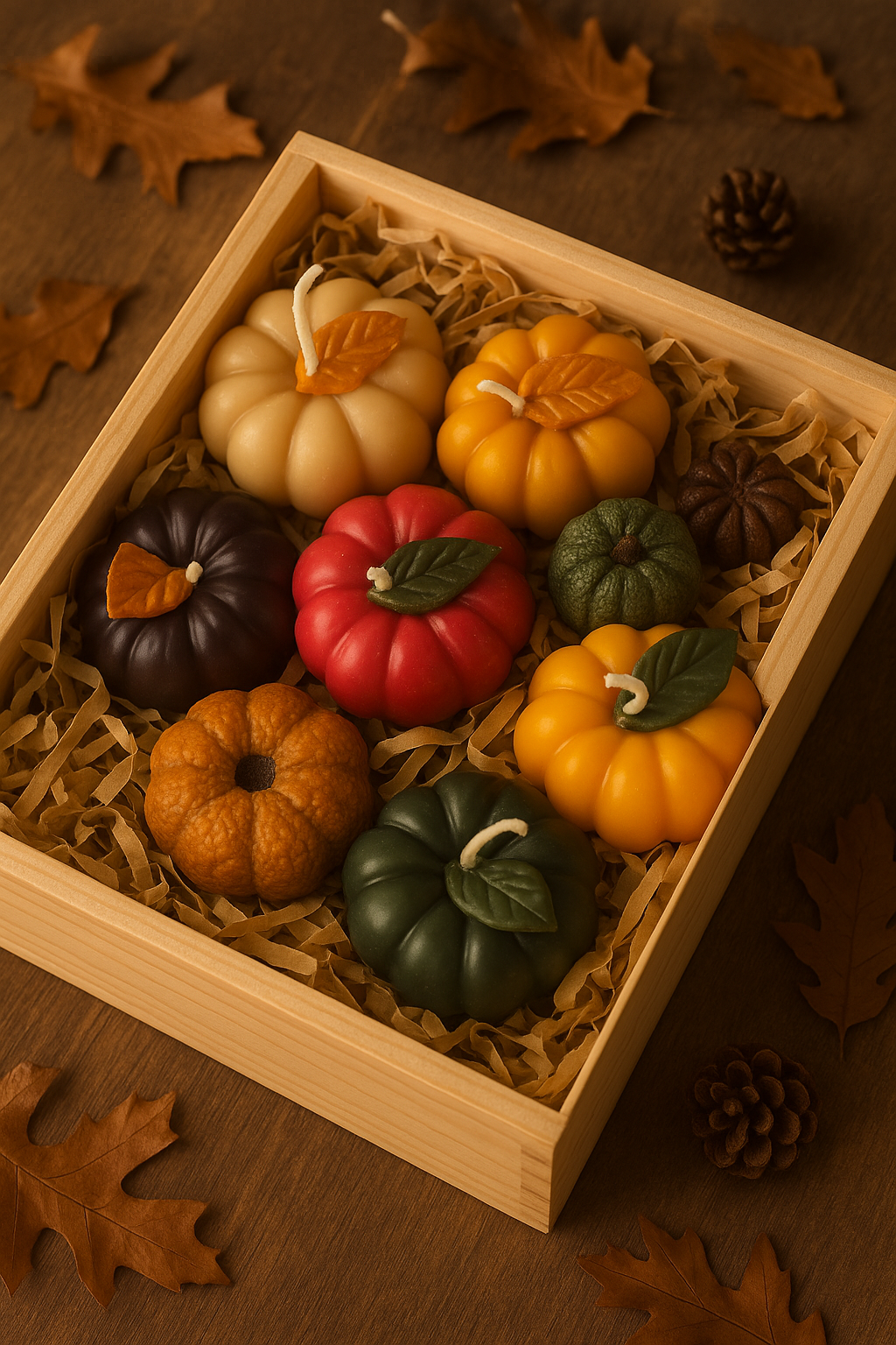 🎃 Canasta de Gratitud - Set de 6 Calabazas Pumpkin Spice 🍂
