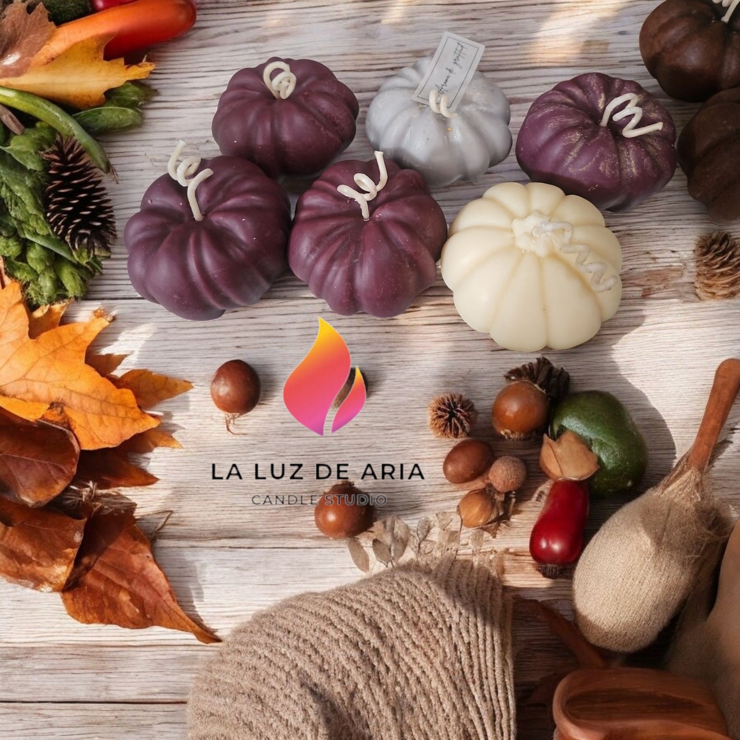 🎃 Canasta de Gratitud - Set de 6 Calabazas Pumpkin Spice 🍂