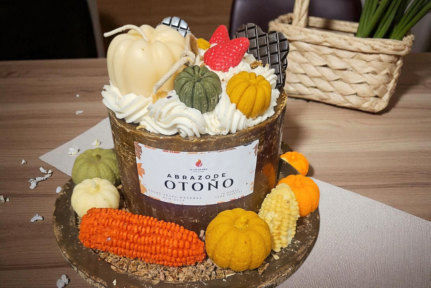 Centro de mesa comedor Panqué Abrazo de Otoño. De la colección Cosecha de Gratitud